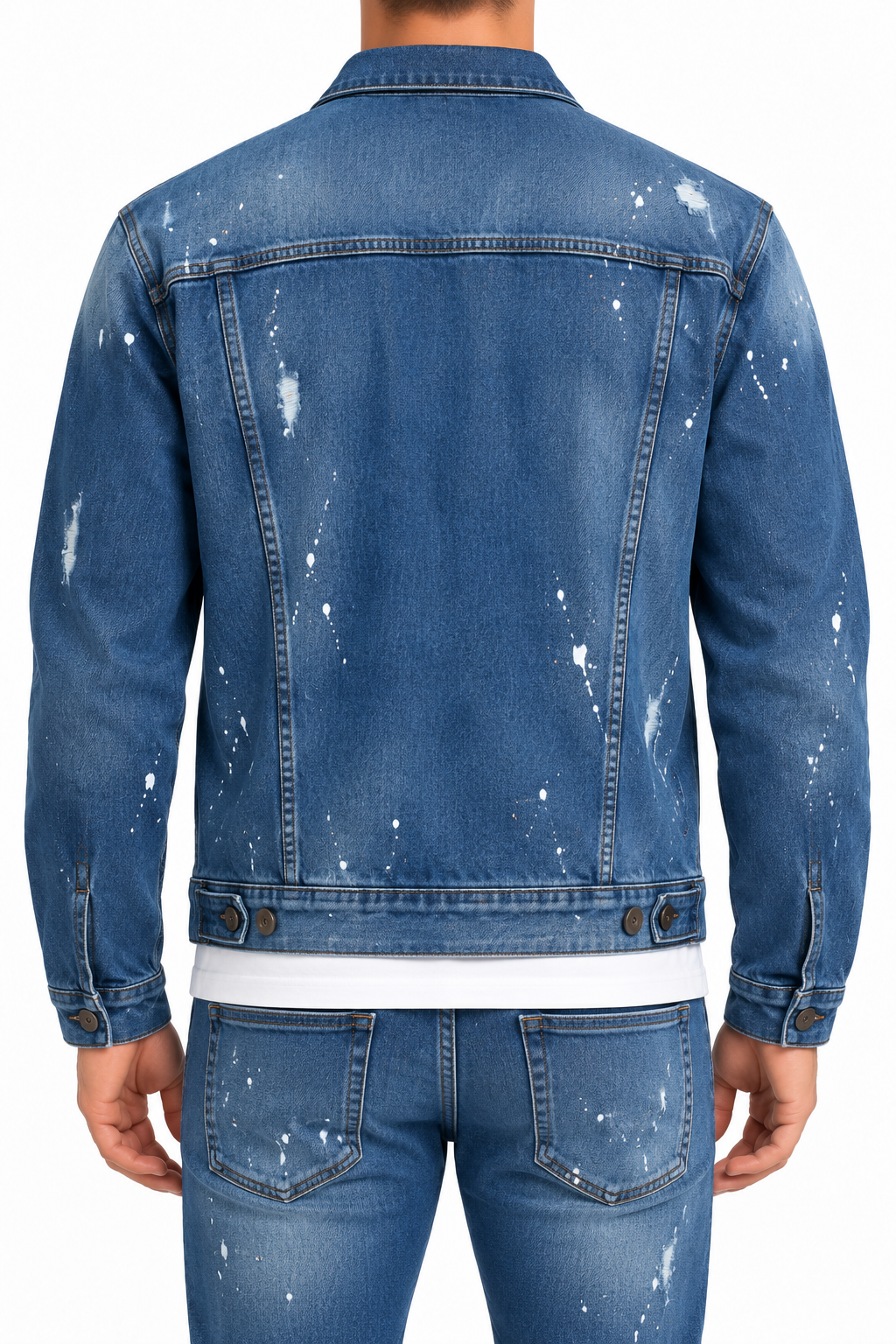 Chaqueta Vaquera Salpicada Azul