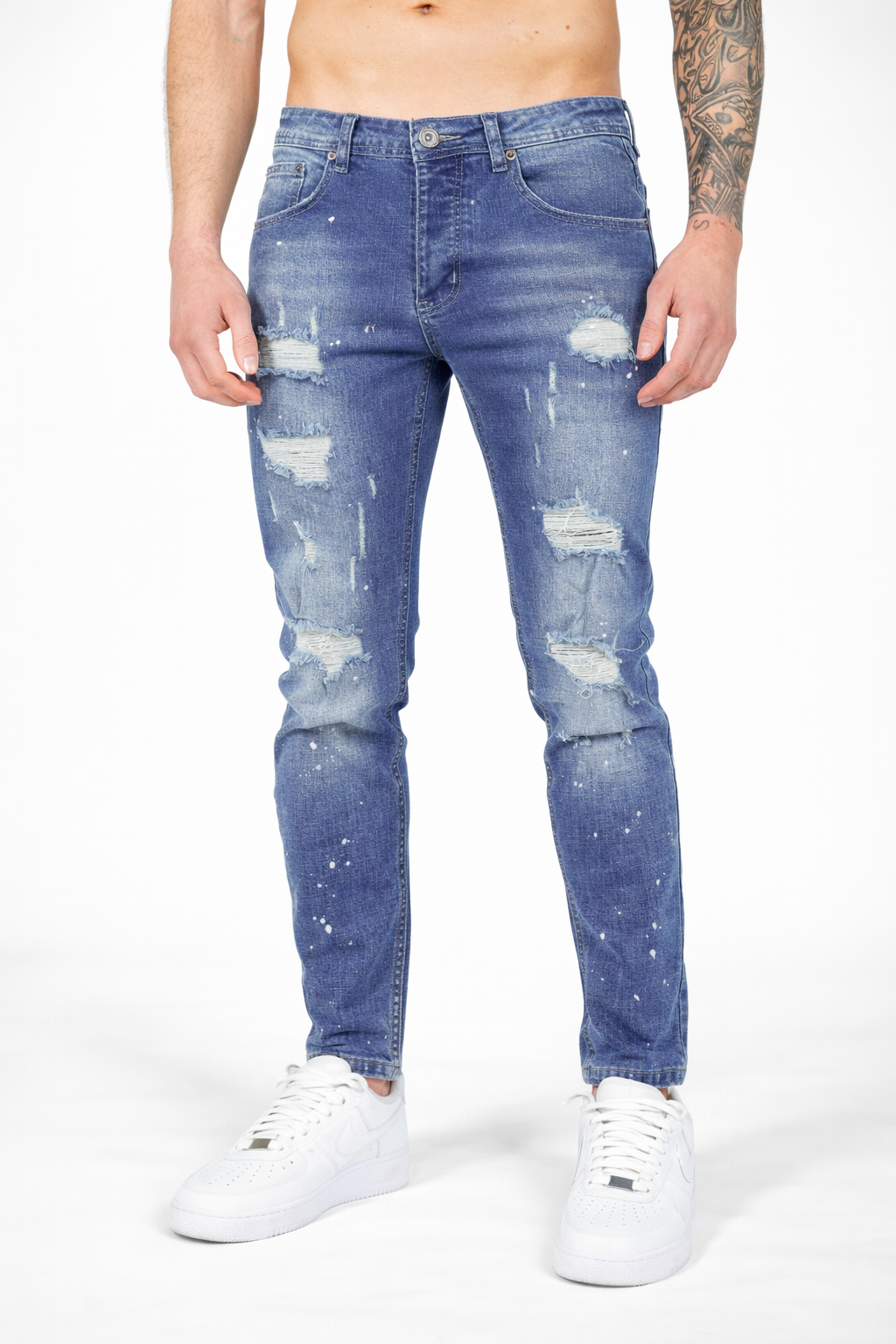 Denim Splashed Jeans Blauw