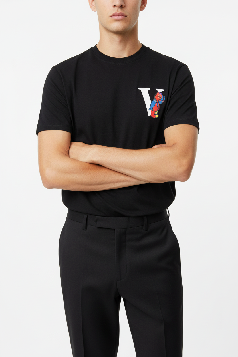 Camiseta V-Bear Gráfica Negra