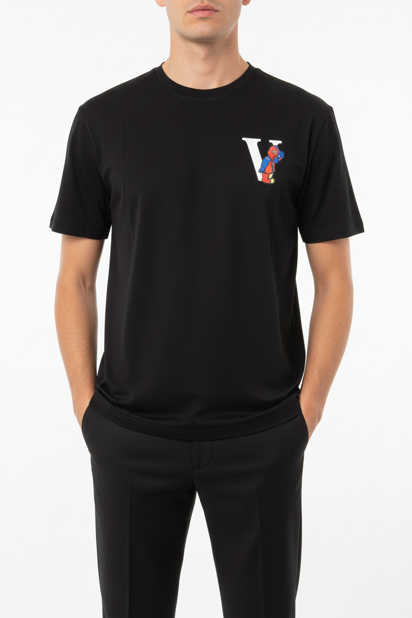 Camiseta V-Bear Gráfica Negra