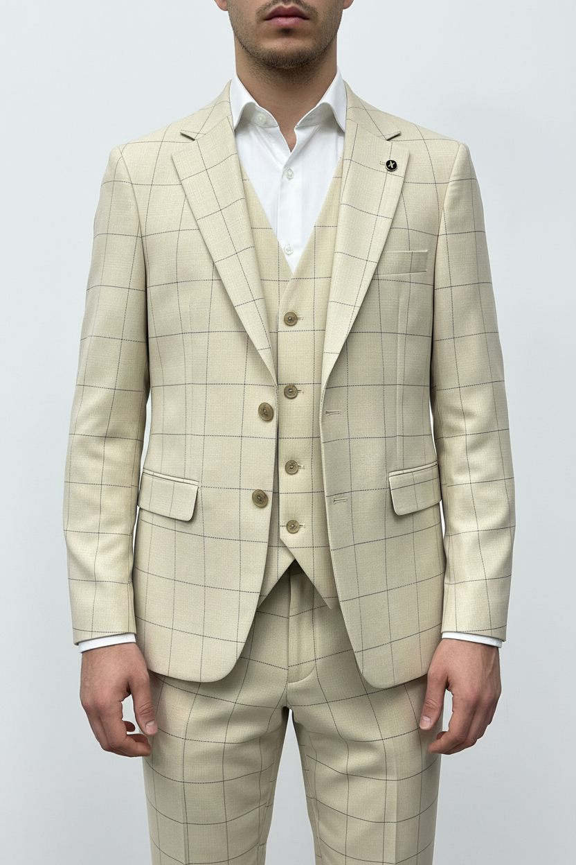 Architect Grid Suit - Beige