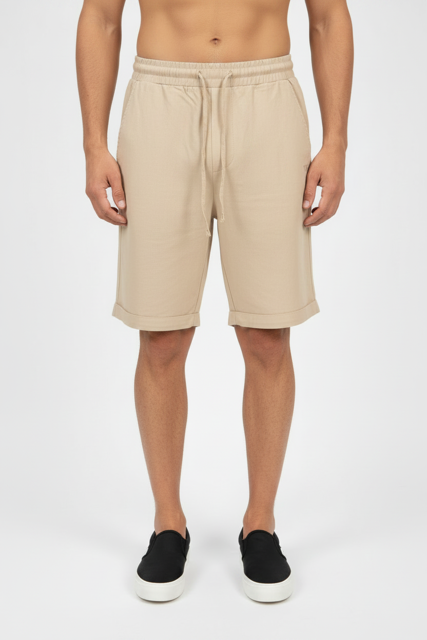 Shorts in Lino Valenci Beige
