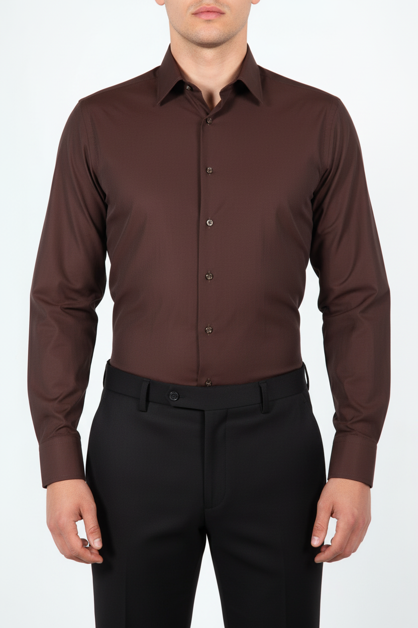 Overhemd Leira Bruin