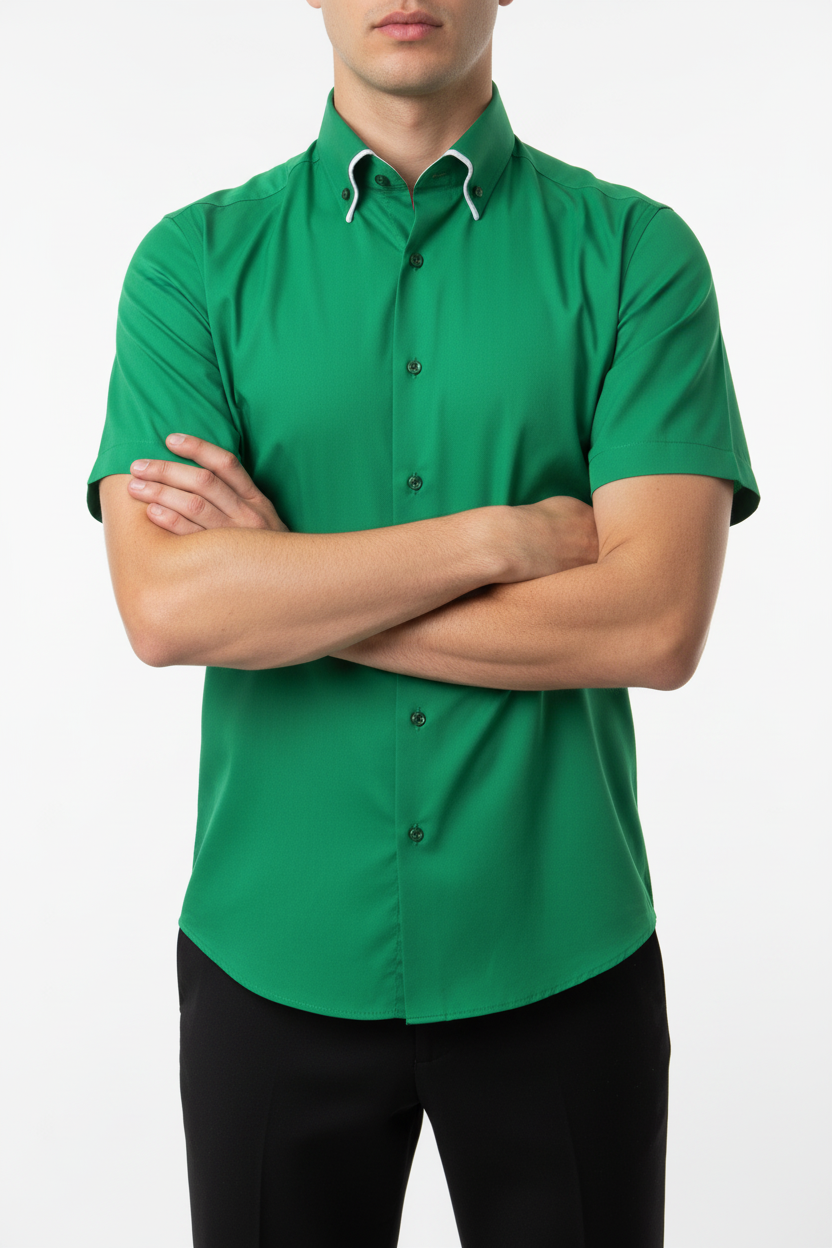 Kortmouw Overhemd Groen