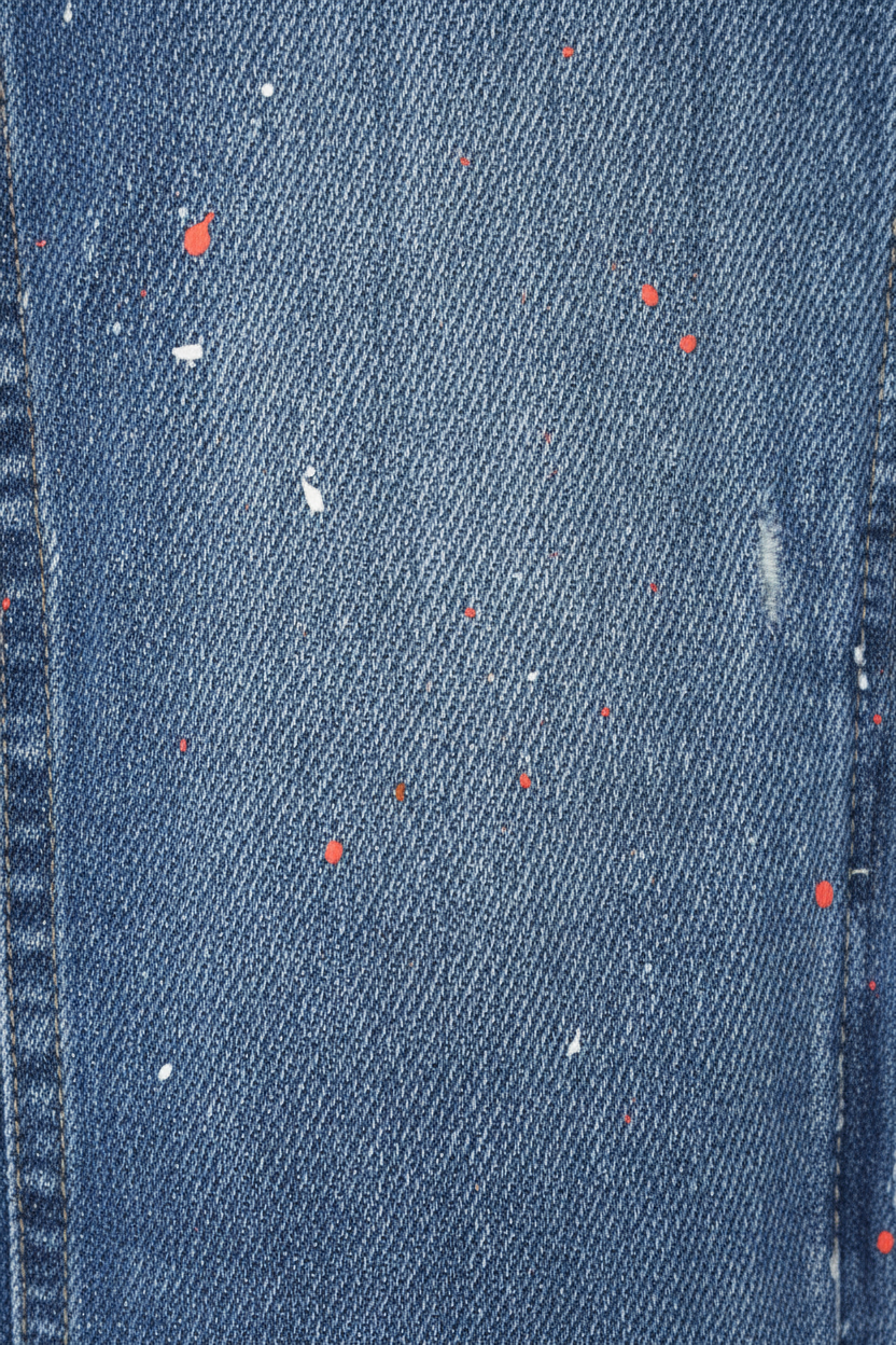 Denim Splashed Jacket Blauw