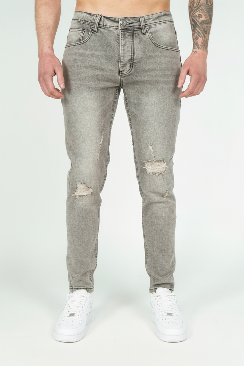 Essential Ripped Jeans Grijs