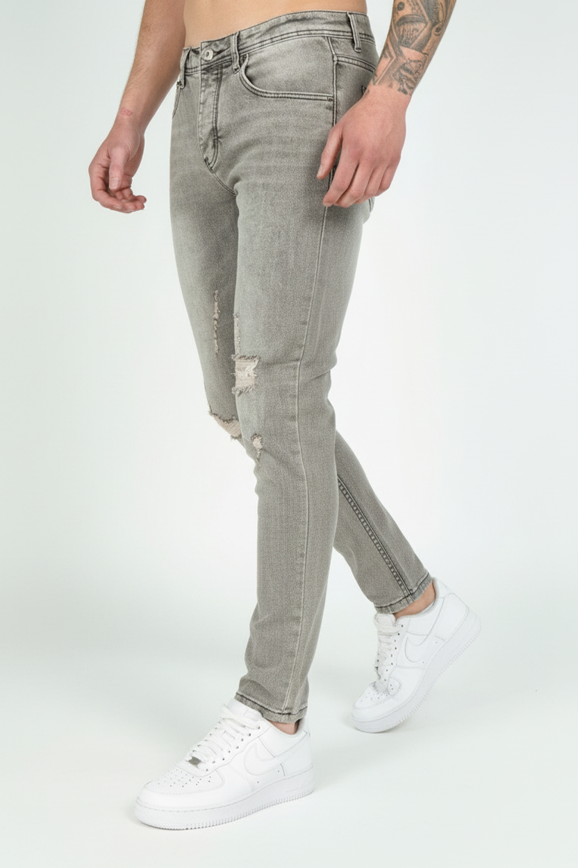Essential Ripped Jeans Grijs