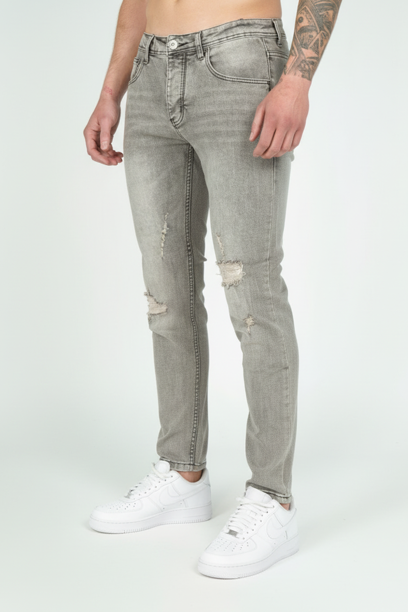 Essential Ripped Jeans Grijs