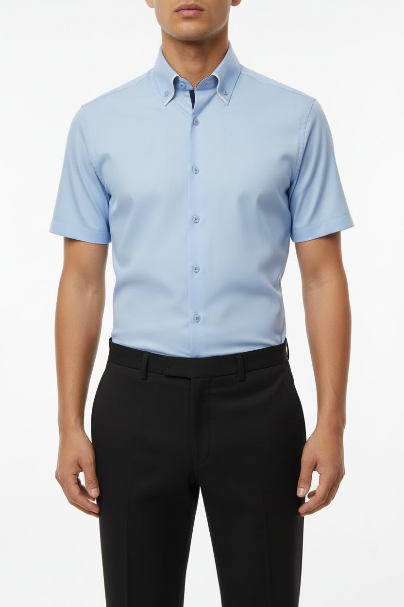 Kortmouw Overhemd Blauw