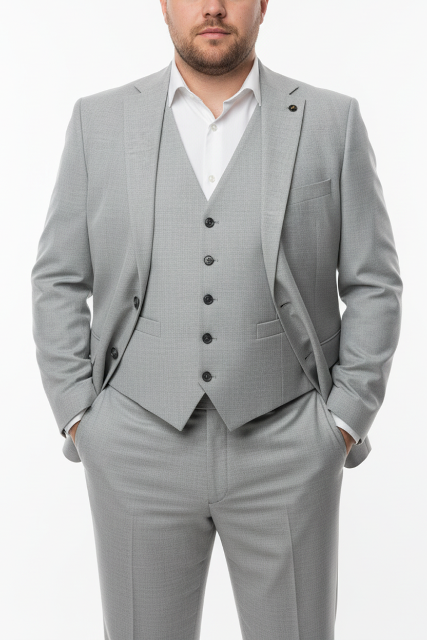 Traje de tres piezas gris claro Vittorio