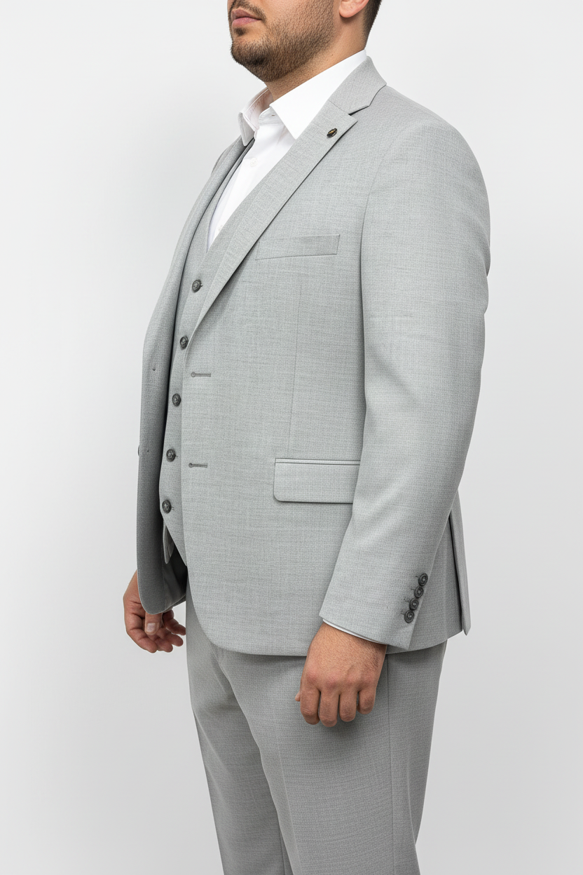 Traje de tres piezas gris claro Vittorio