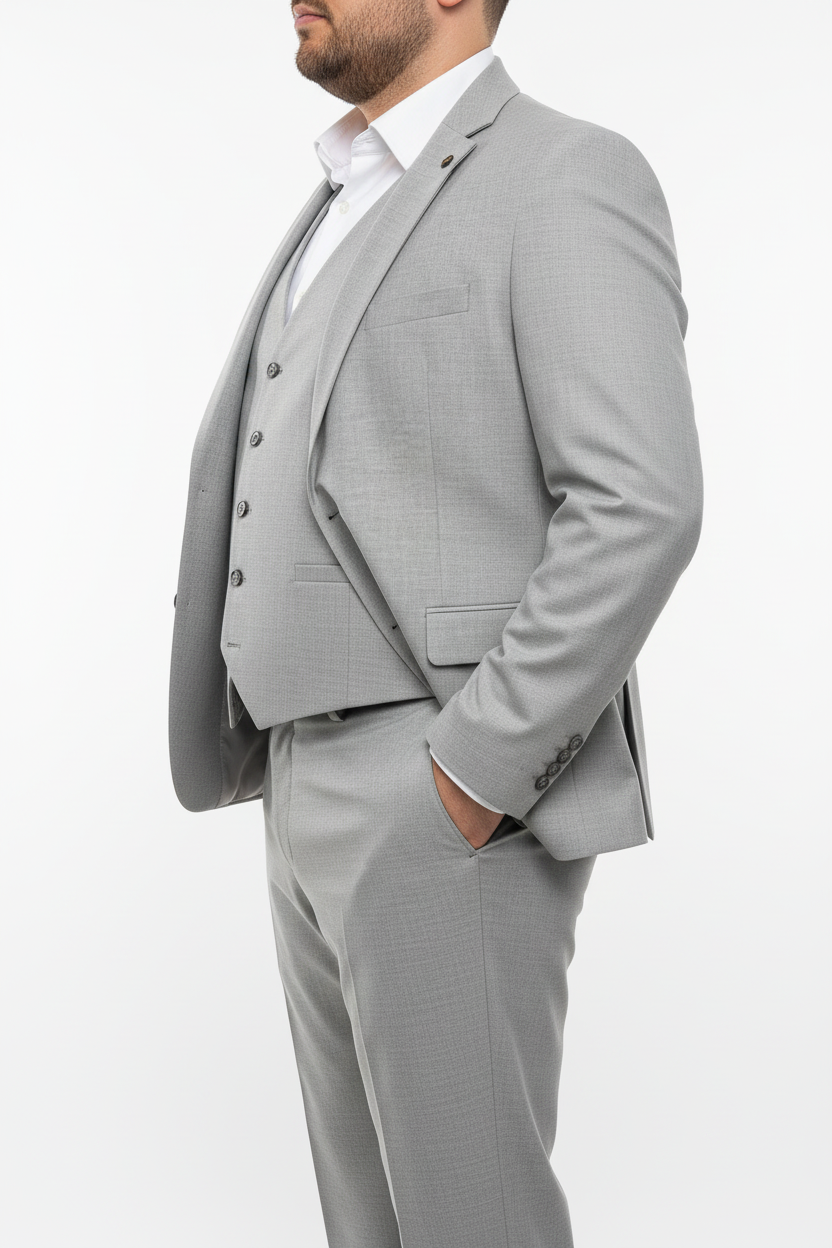 The Vittorio Light Gray Three-piece Suit