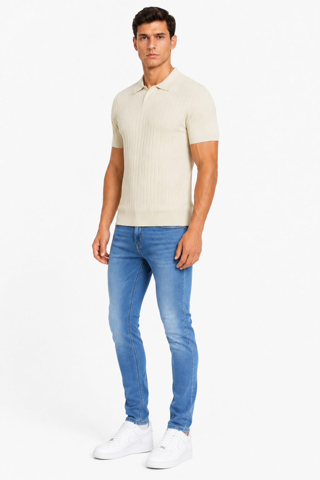 Lucca Jeans & Vero Polo Set - Three-quarter front view
