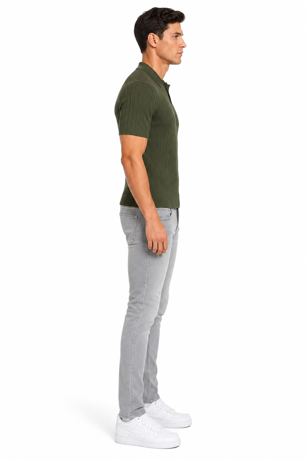 Monza set Jeans & Polo | Groen & Grijs