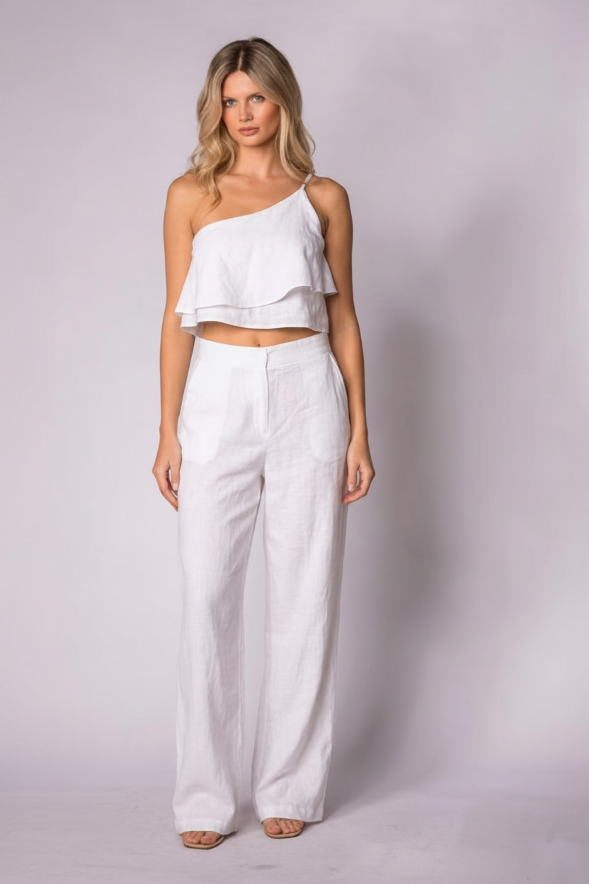 Dames Linnen Set Wit