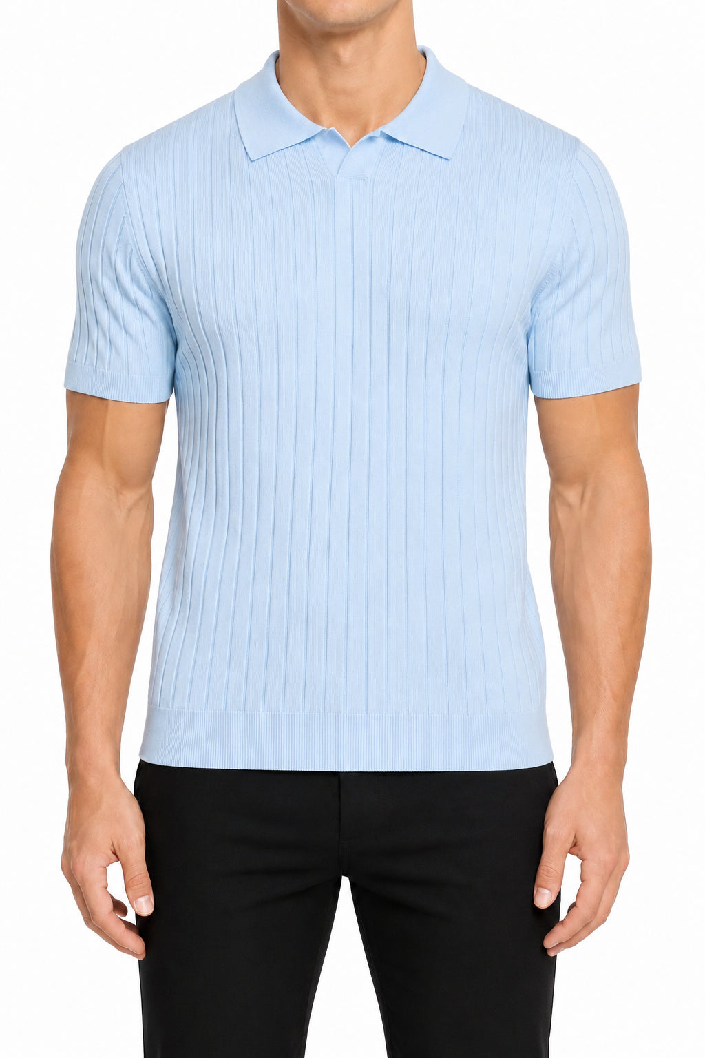 Polo Vero Light Blue - Front view arms at sides