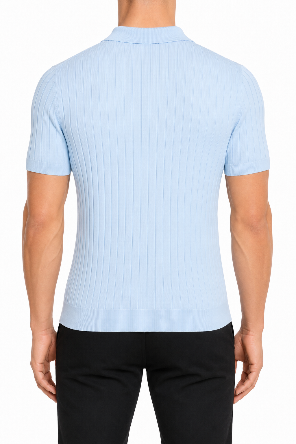 Polo Vero Light Blue - Front view open collar