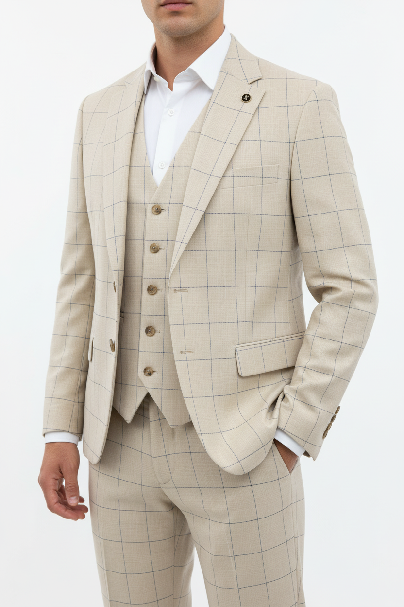 Architect Grid Suit - Beige