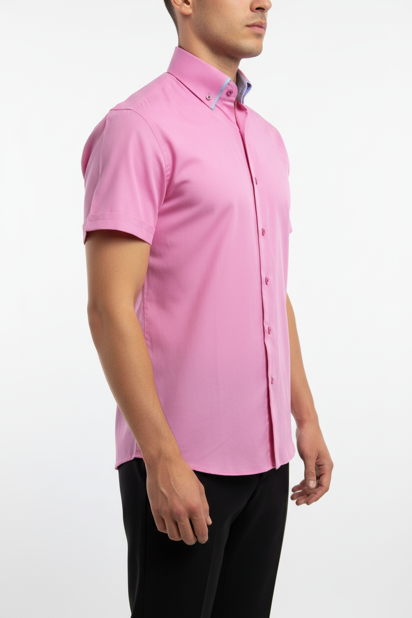 Kortmouw Overhemd Roze