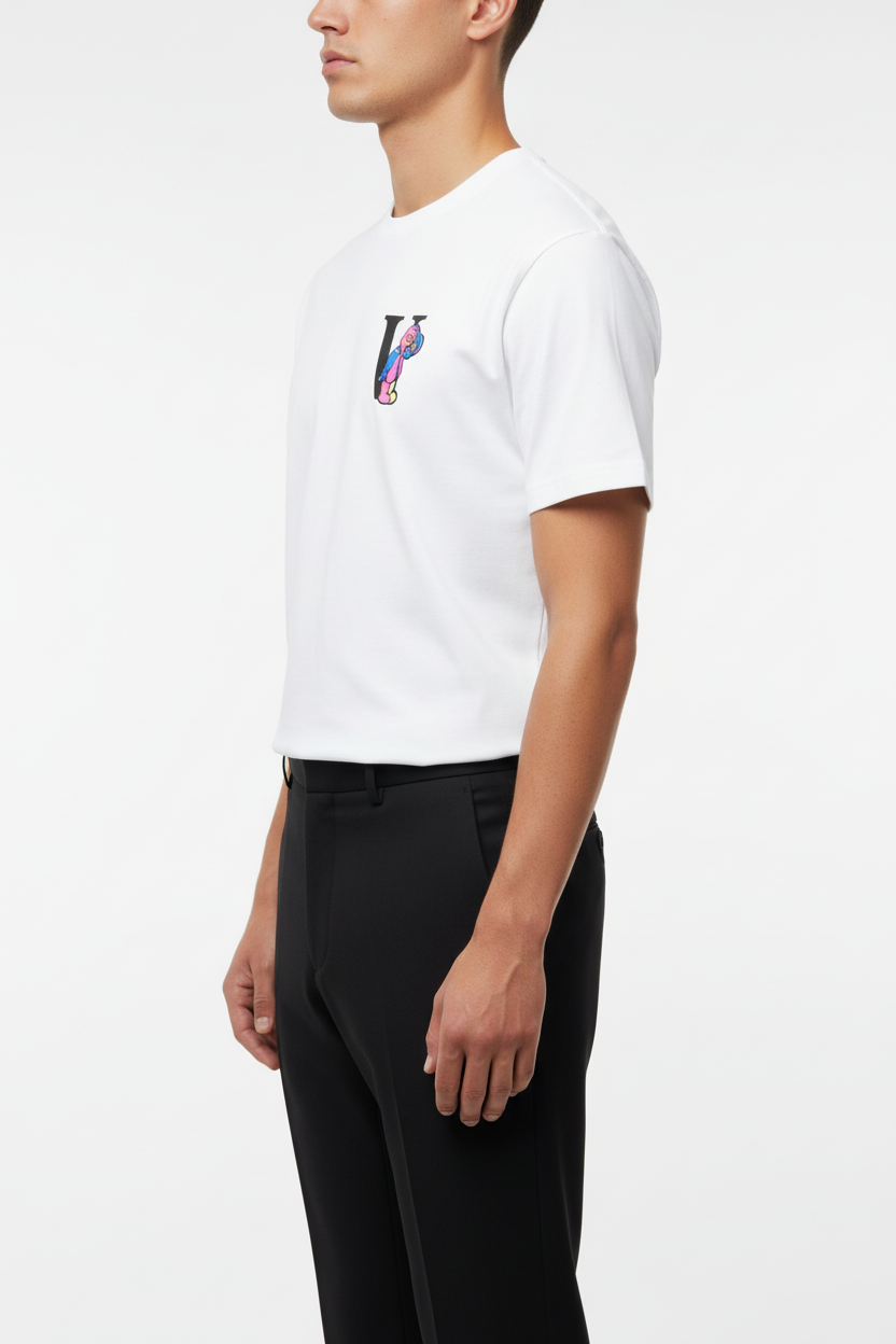 Camiseta V-Bear Gráfica Blanca