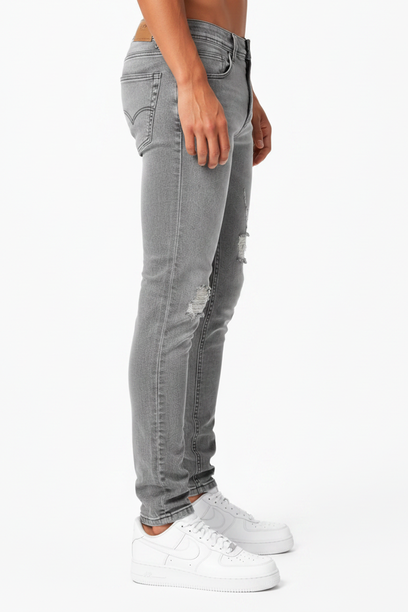 Essential Ripped Jeans Gray