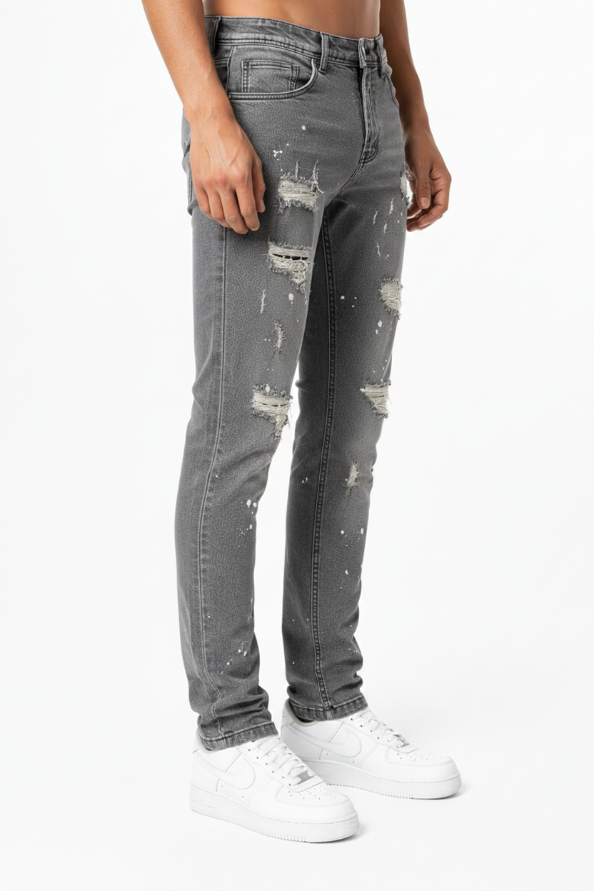 Denim Splashed Jeans Gray