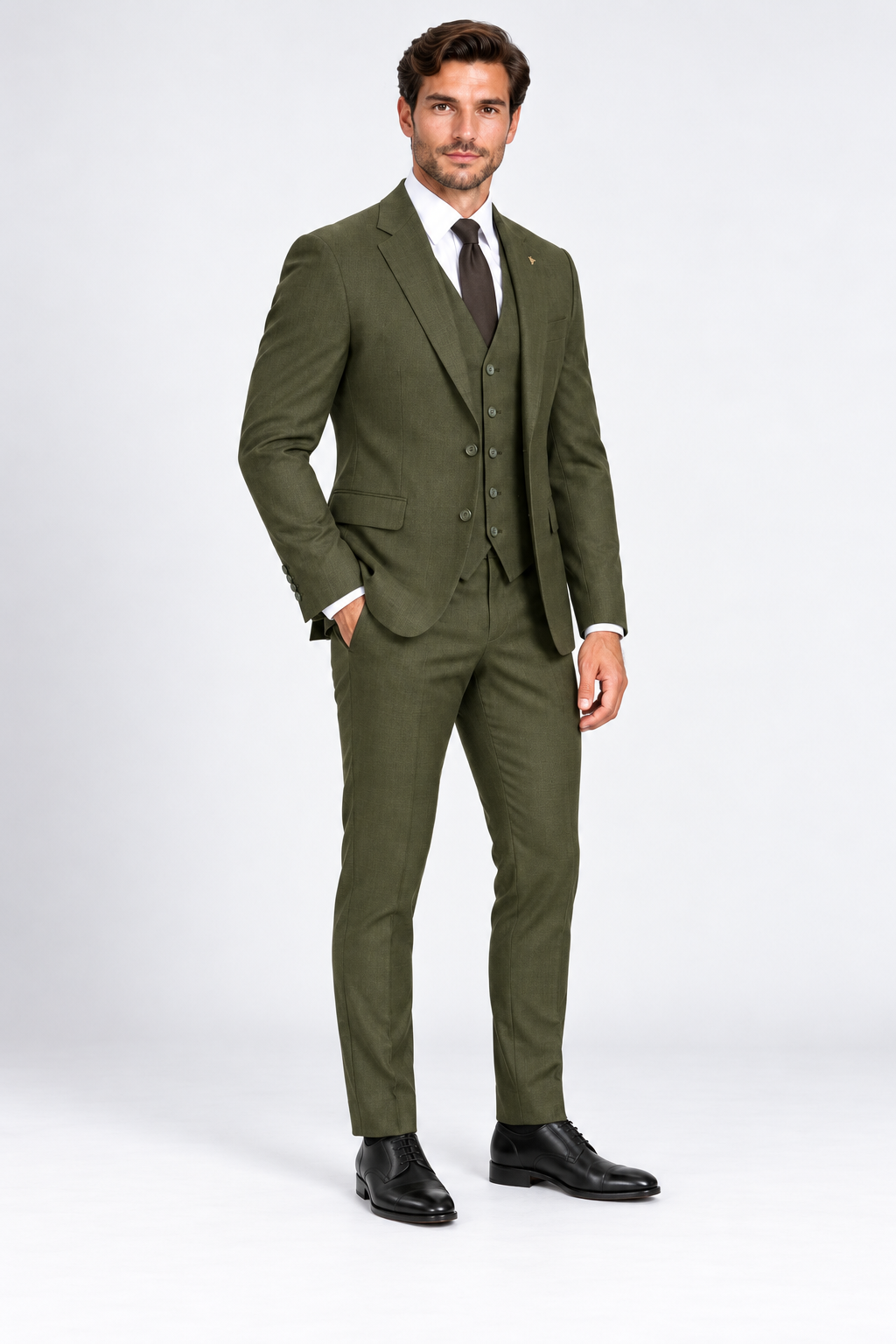 Milano Three-piece suit Olive Green