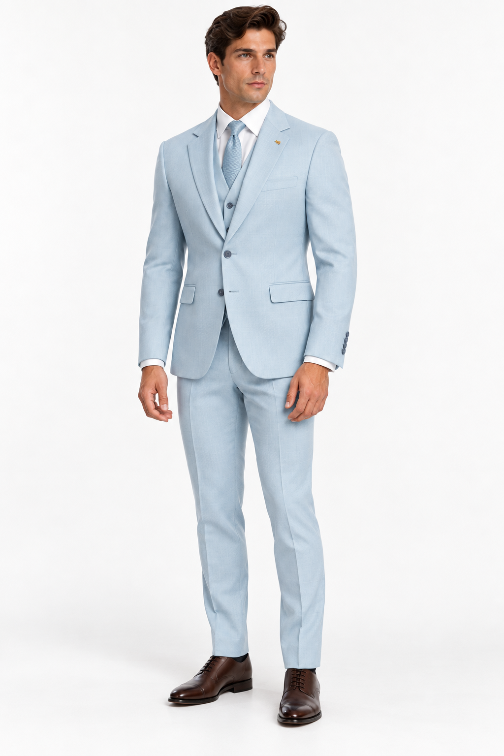 Monaco Three-piece Suit Light Blue