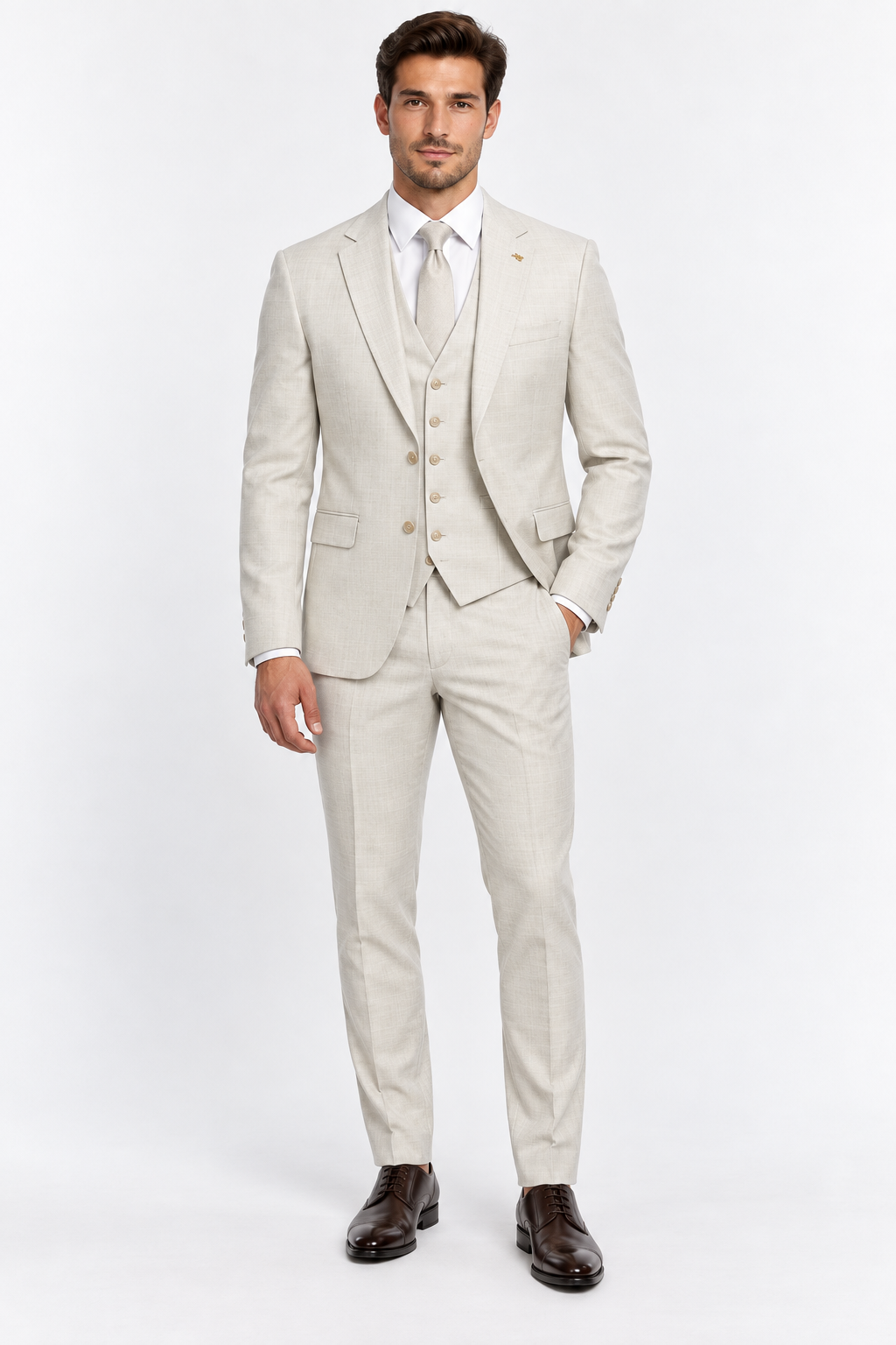 Monaco Three-piece Suit Ivory