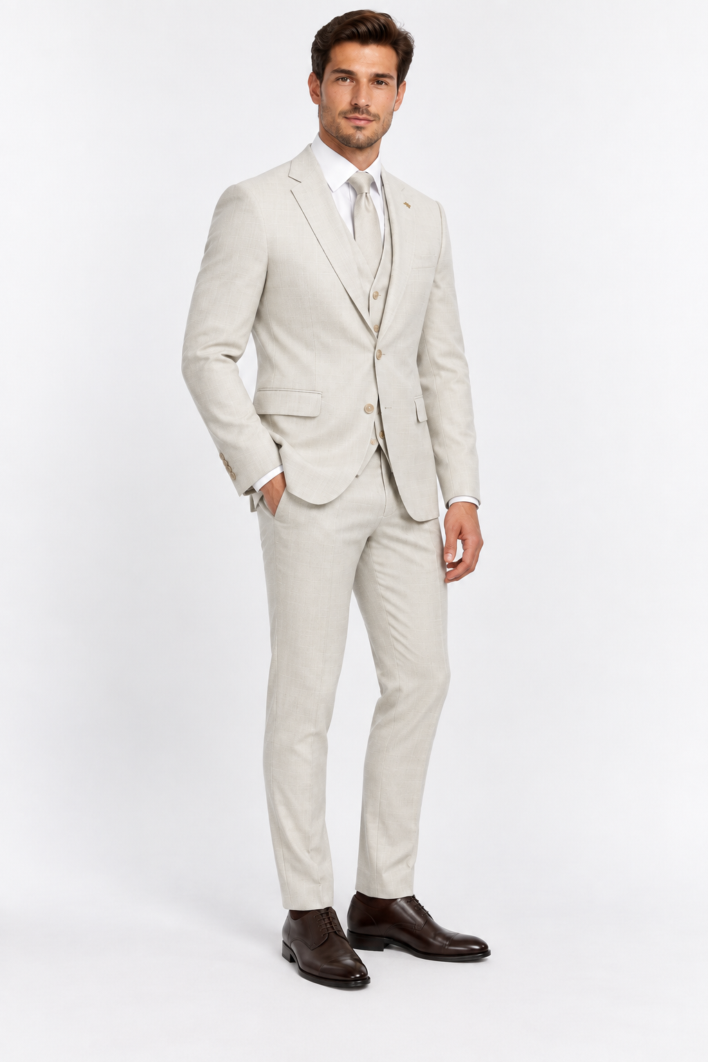 Monaco Three-piece Suit Ivory