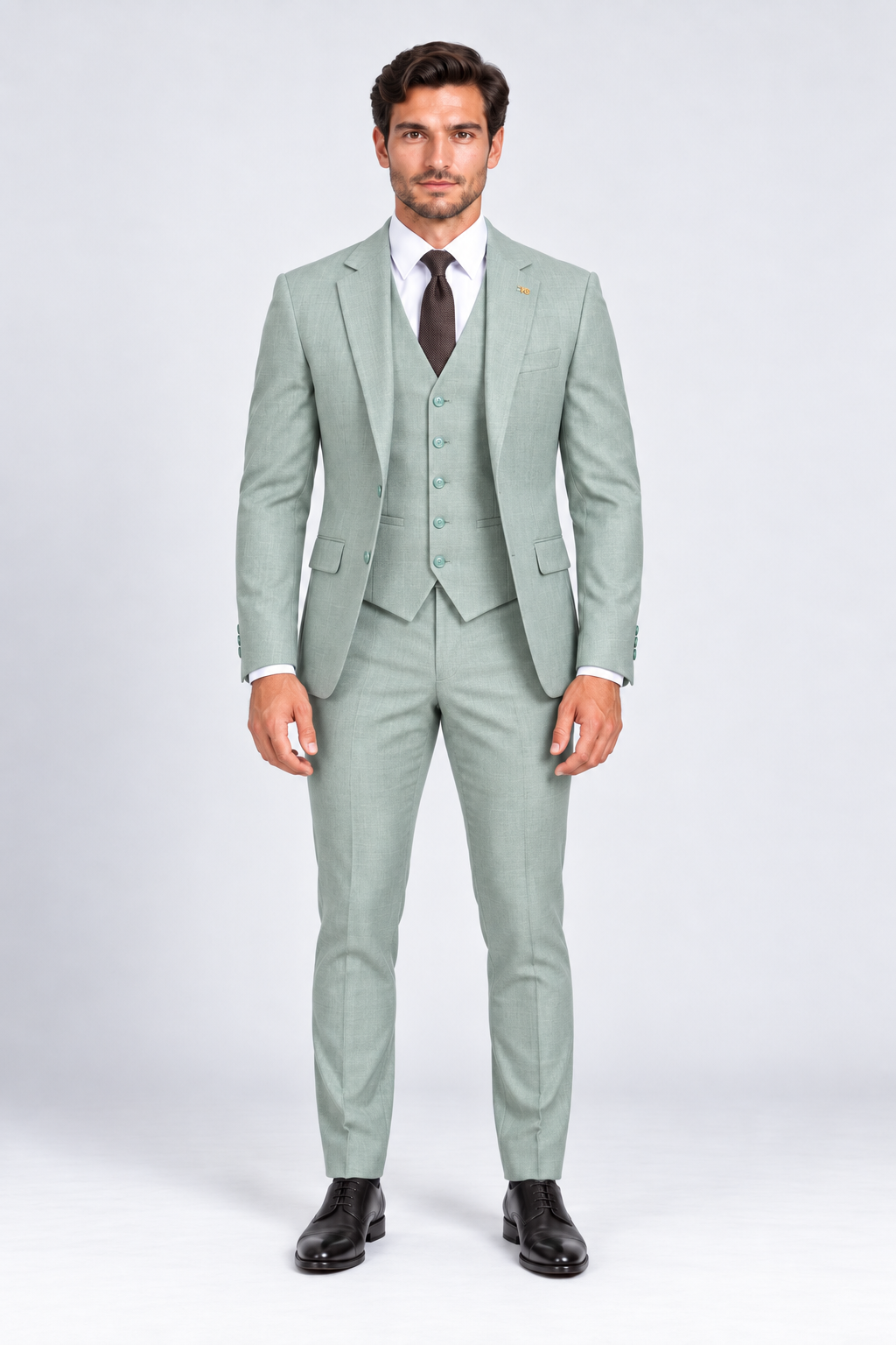 Monaco Three-piece Suit Light Green