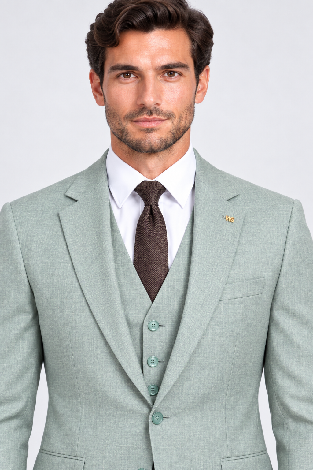 Monaco Three-piece Suit Light Green