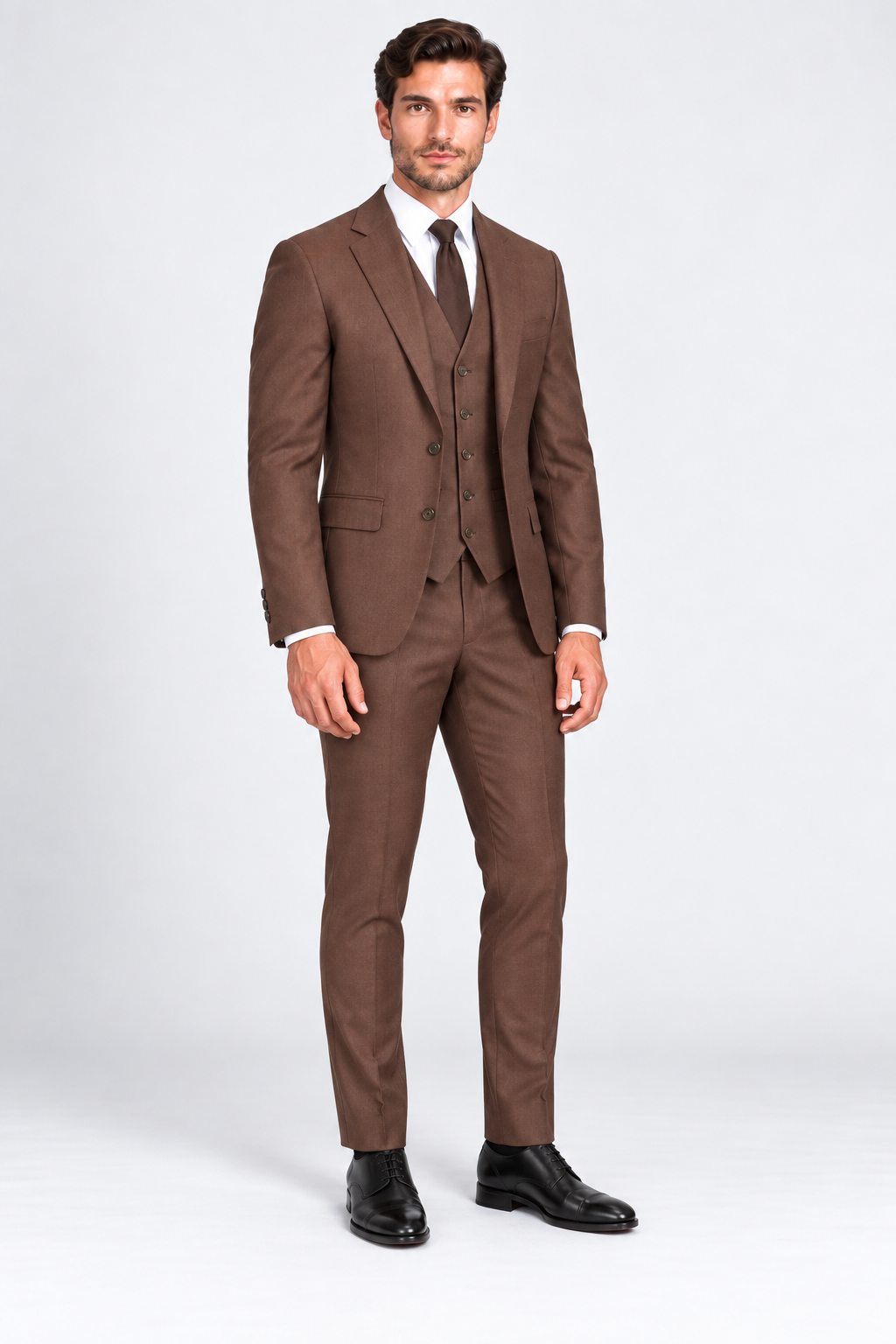 Portofino Three-piece Suit Brown