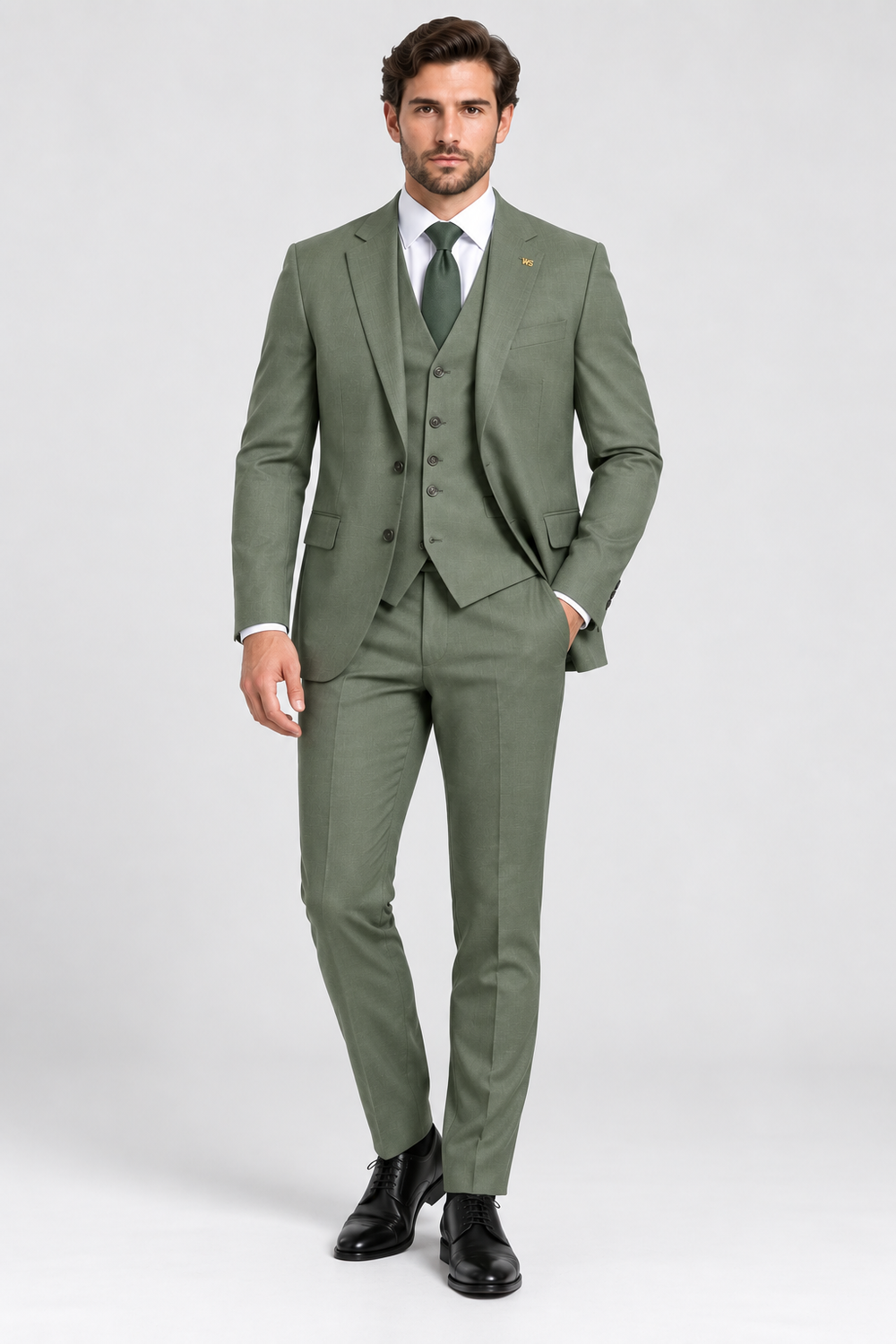 Portofino Driedelig Pak Sage Green