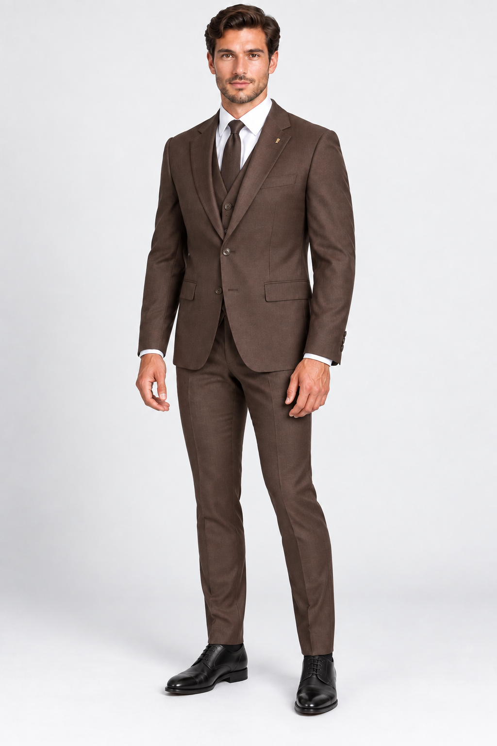 Portofino Three-piece Suit Dark Brown
