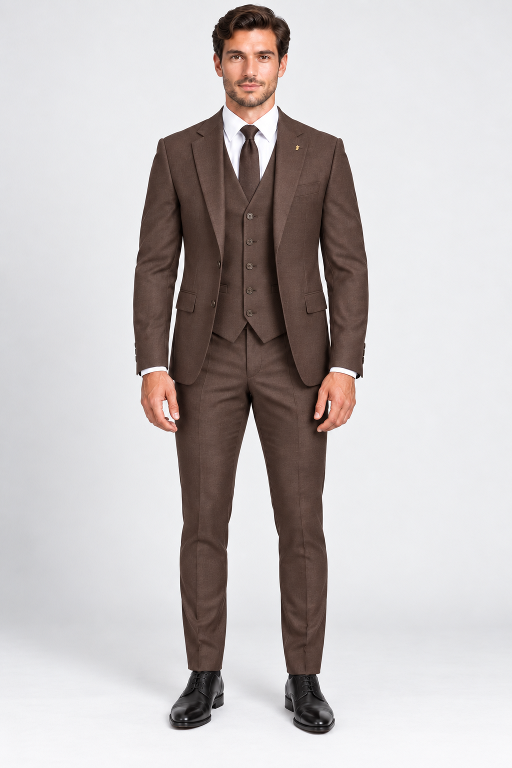 Portofino Three-piece Suit Dark Brown