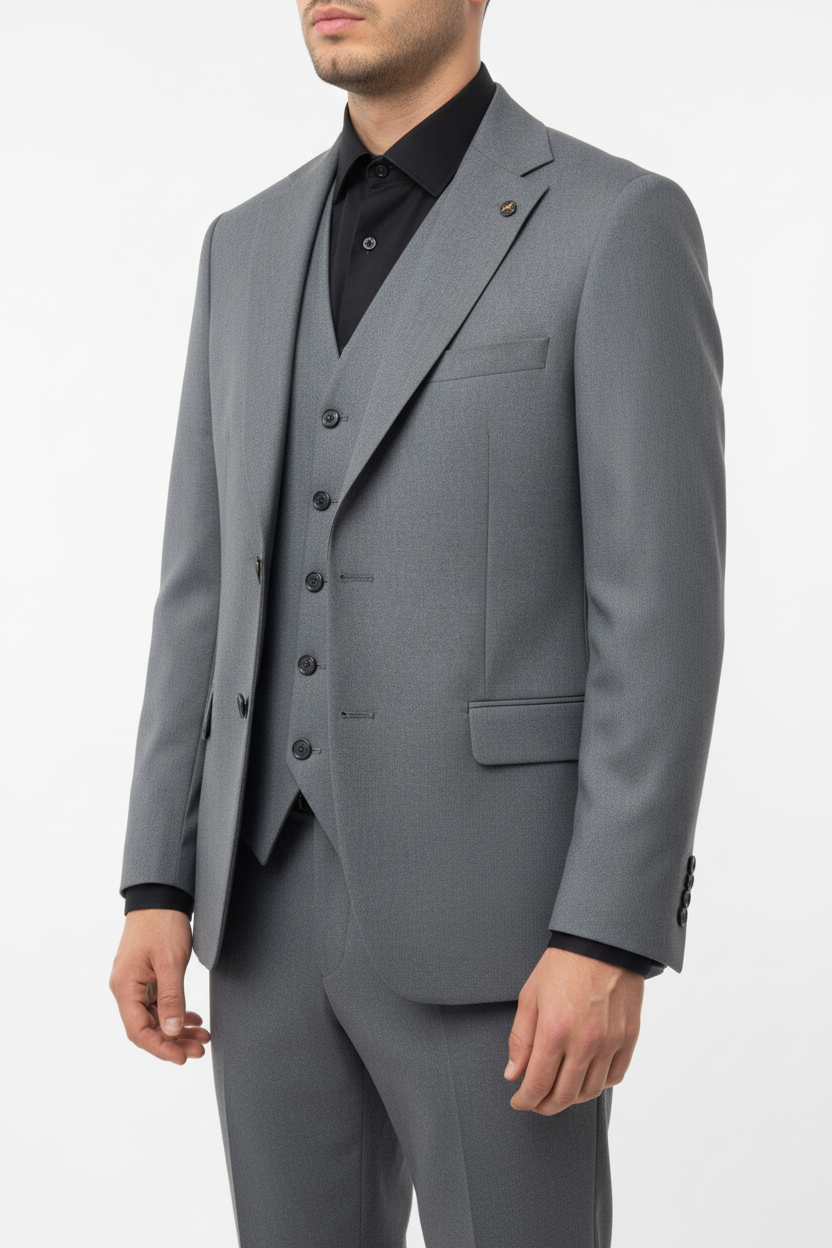 Morvelli Driedelig Pak Grijs