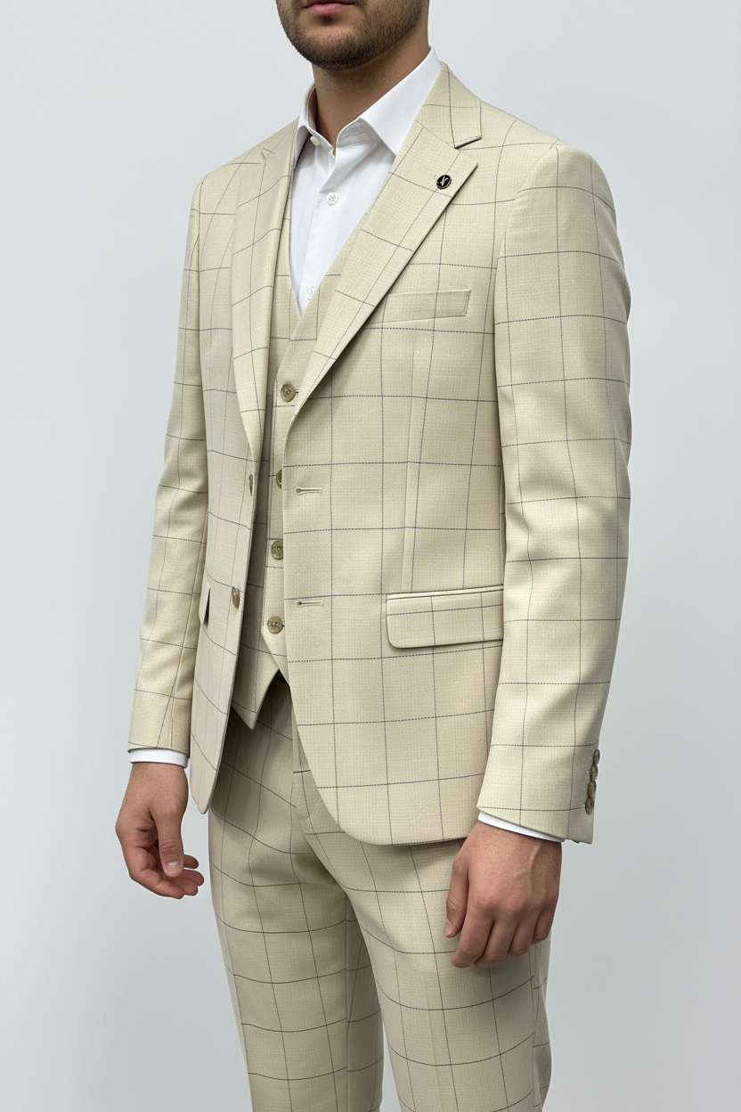 Architect Grid Suit - Beige