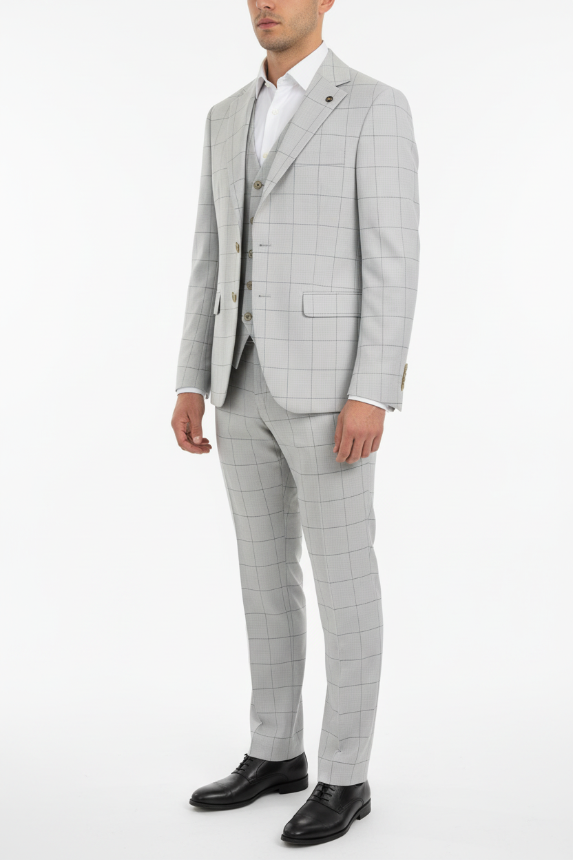 Architect Grid Suit - Licht Grijs