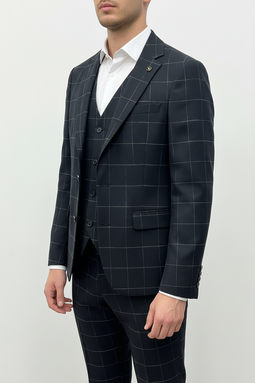 Architect Grid Suit - Zwart