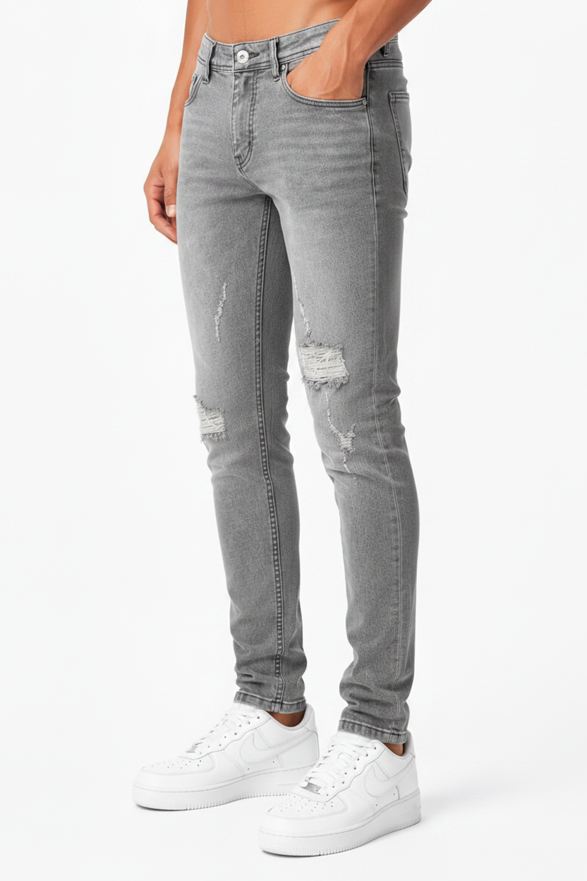 Essential Ripped Jeans Gray