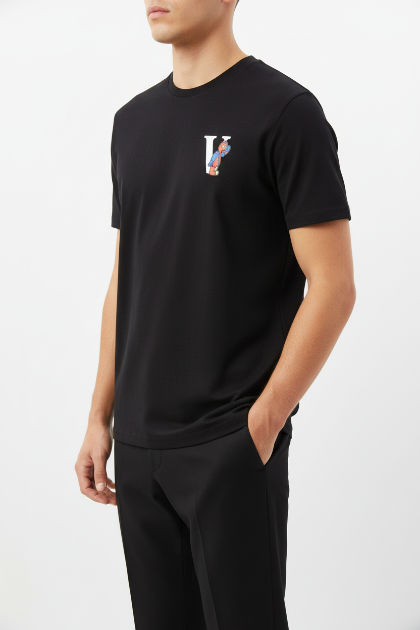 Camiseta V-Bear Gráfica Negra