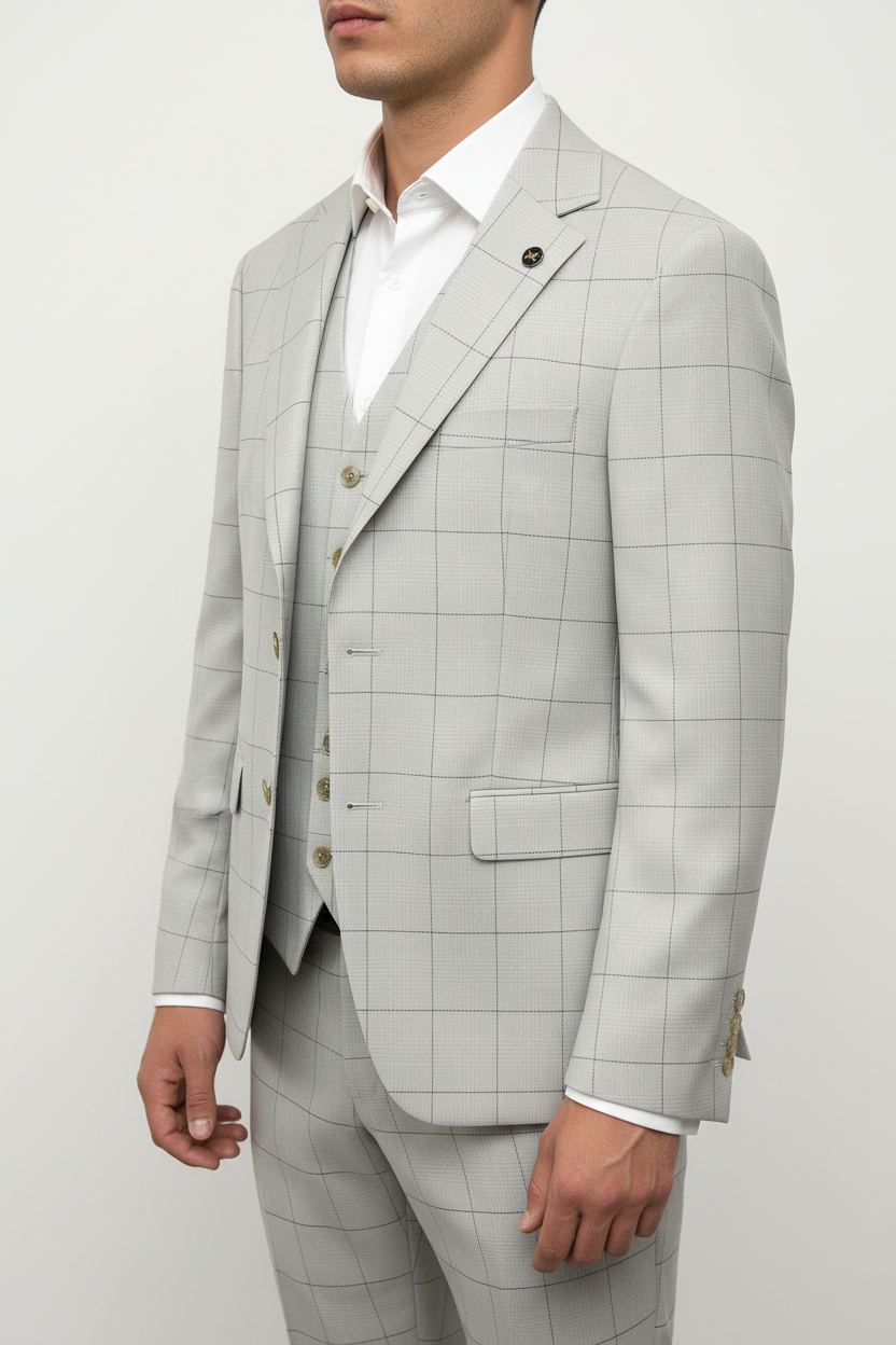 Architect Grid Suit - Licht Grijs