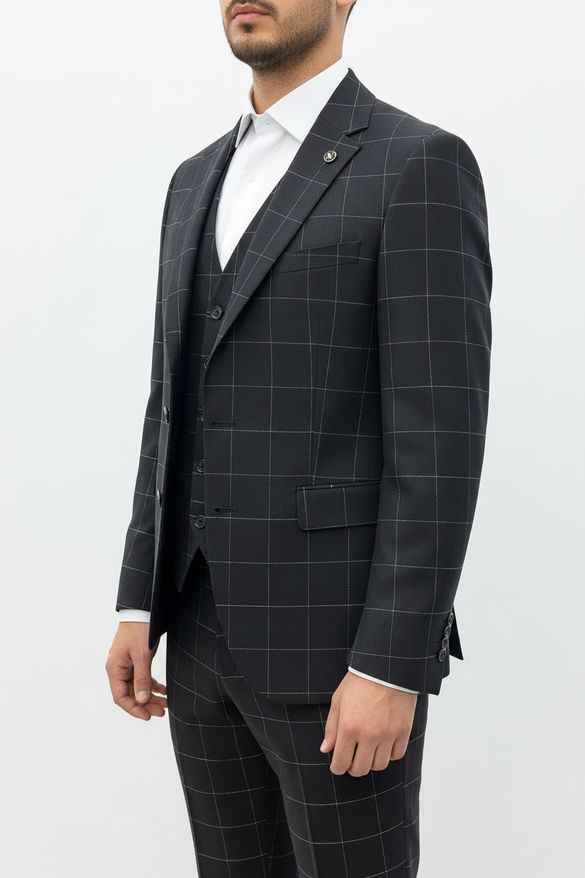 Architect Grid Suit - Zwart