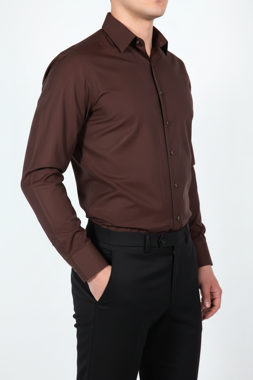 Overhemd Leira Bruin