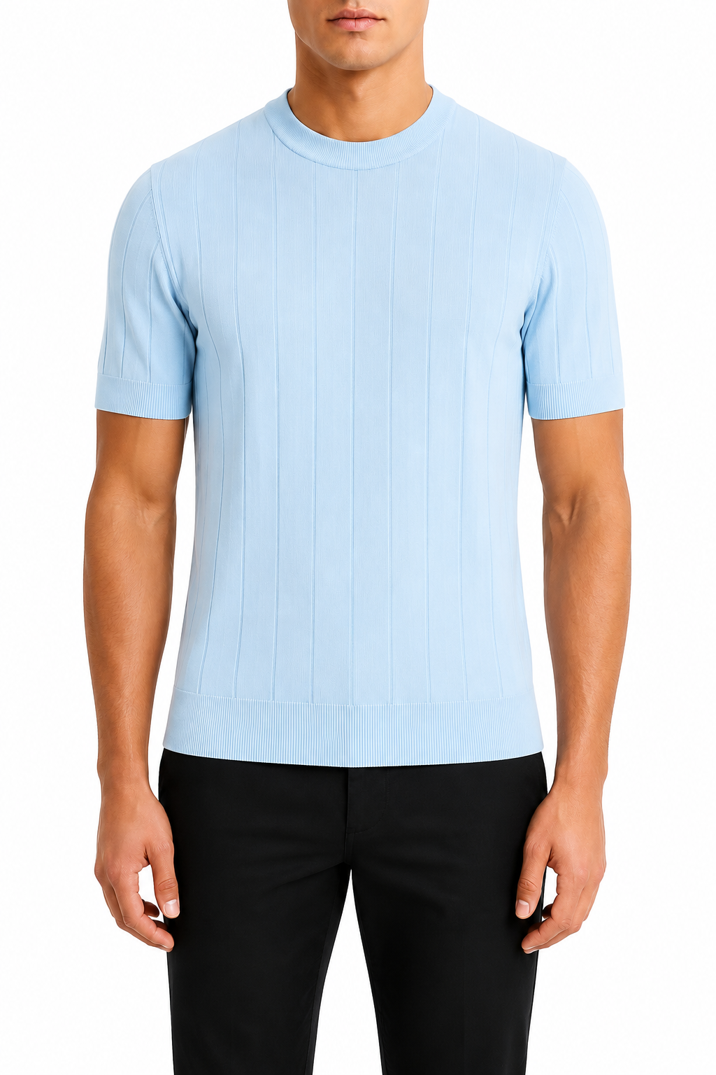 T-Shirt Vero Light Blue - Three-quarter front angle