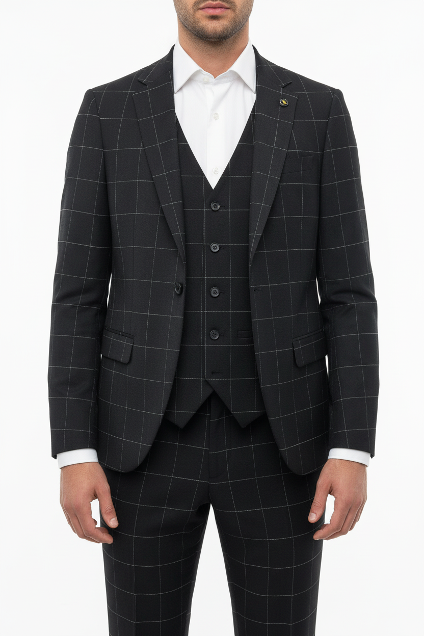 Architect Grid Suit - Zwart