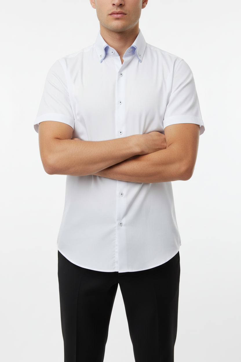 Kortmouw Overhemd Wit