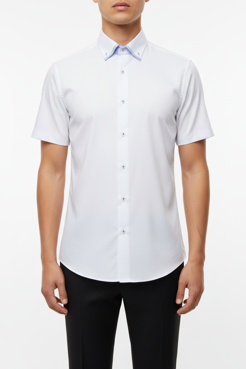 Kortmouw Overhemd Wit
