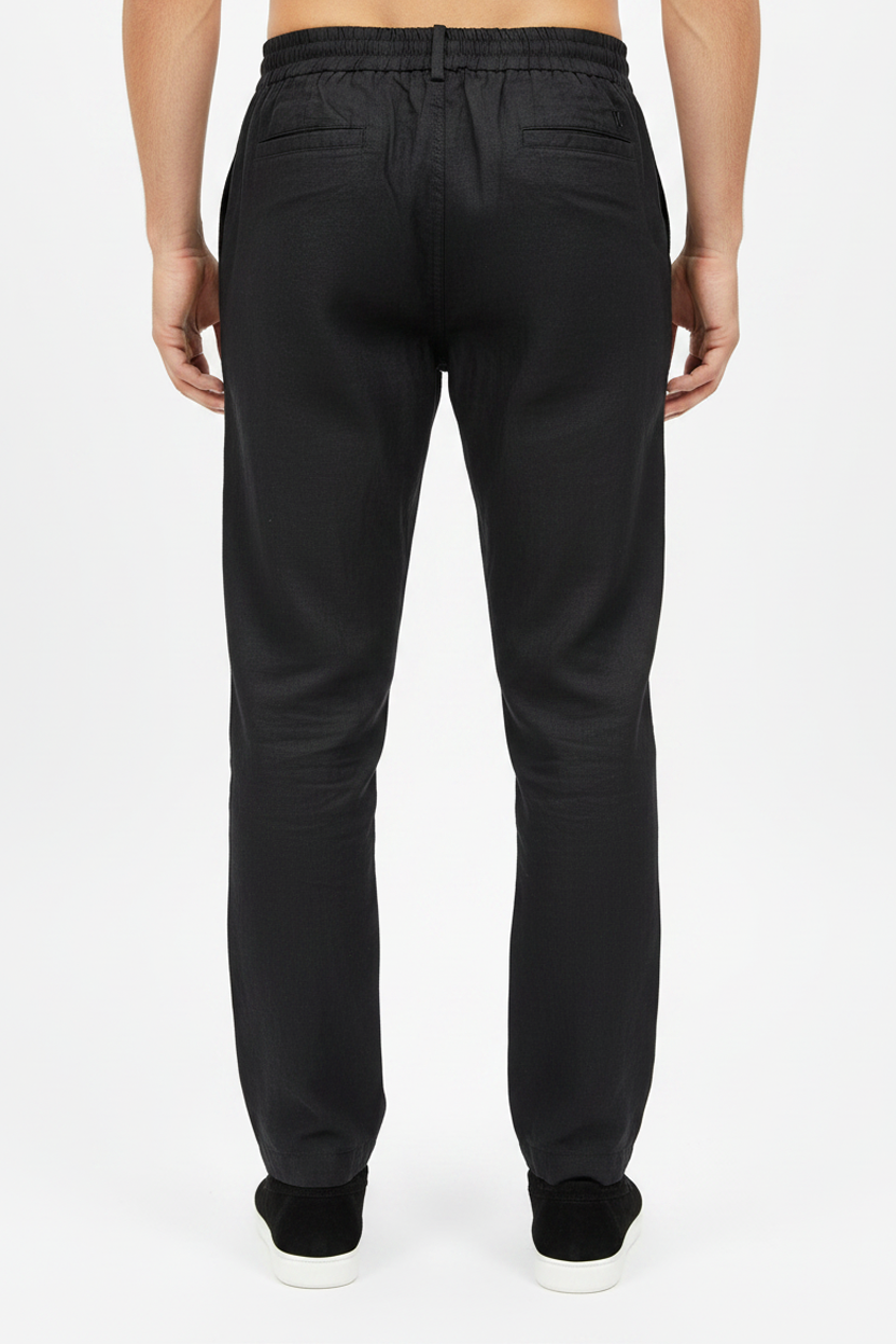 Pantaloni in Lino Valenci Neri